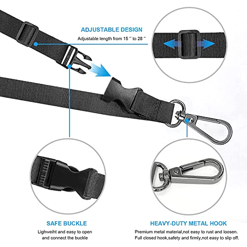 Phone Lanyard Universal Crossbody Cell Phone Lanyards Multifuctional Nylon Patch Adjustable Shoulder Neck Strap Compatible with Most Smartphones(Pure Black) by US-OP-lanyard