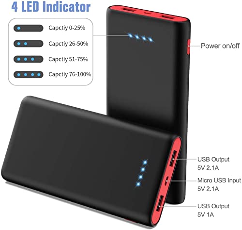 Portable Charger Power Bank 25800mAh, Ultra-High Capacity Fast Phone Charging with Newest Intelligent Controlling IC, 2 USB Port External Cell Phone Battery Pack Compatible with iPhone,Android etc by Dongguan Haoxun Electronic Technology Co.,Ltd