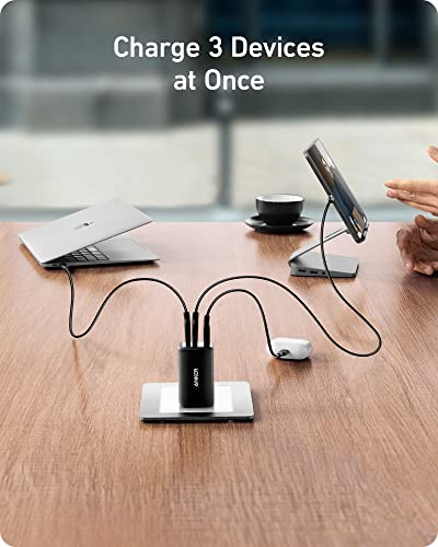 Anker USB C Charger, 735 Charger (Nano II 65W), iPad Charger, PPS 3-Port Fast Compact Foldable for MacBook Pro/Air, iPad Pro, Galaxy S23, Dell XPS 13, Note 20/10+, iPhone 14/Pro, Steam Deck, and More by Anker
