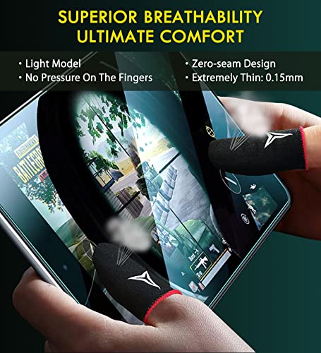 3 Colors 15 Pack E-Sports Light Model Gaming Finger Sleeves, 0.15mm Superconducting Nanofibers, Smooth Feel, Anti-Sweat, Extremely Thin, Fit All Touchscreen Devices by Nuozme