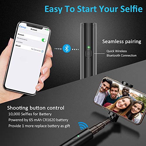 Vproof Monopod Selfie Stick Bluetooth, Lightweight Monopod Aluminum All in One Extendable Monopod Compact Design, Compatible with iPhone 14 Pro Max/14 Pro/14/14 Plus, Galaxy S22 from Vproof