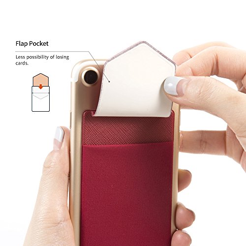 Sinjimoru Secure Card Holder for Back of Phone, Stretchy Fabric Cell Phone Wallet Stick On Credit Card Case for iPhone & Android. Sinji Pouch Flap Black from Sinjimoru Co.Ltd