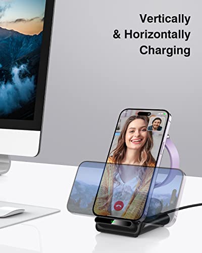 Wireless Charging Station,3 in 1 Wireless Charging Stand Made for Apple Watch Ultra 8 7 6 SE 5 4 3,Fast Wireless Charger Made for iPhone 14/14 Plus/14 Pro Max/13/12/11/X/8,AirPods Pro 2 (Black) by Shenzhen Kaixinghui Technology Co., Ltd.