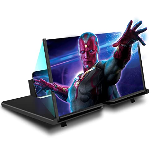 18" Screen Magnifier for Cell Phone, 3D HD Mobile Phone Screen Amplifier for Videos, Movies and Gaming, Foldable Phone Stand with Screen Enlarger, Magnifying Projector for All Smartphones by ZTNwoo