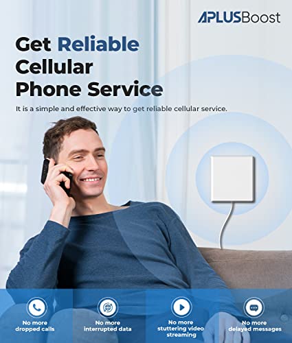 Cell Phone Signal Booster for Verizon,AT&T and All U.S. Carriers on Quad-Band 12/17/5/2/25/4,Cell Signal Booster for Home Amplify 3G 4G LTE 5G Signal Up to 5,000 Sq. Ft,FCC Approved by APlusboost