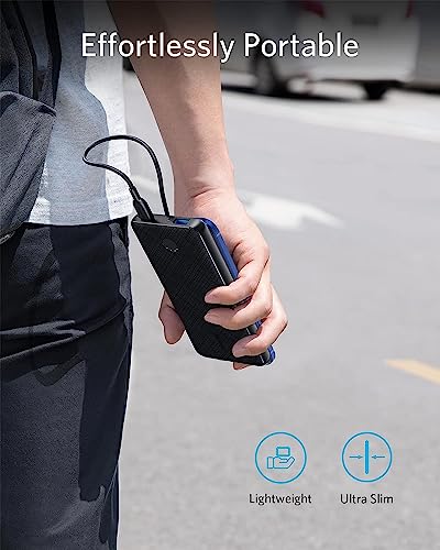 Anker Portable Charger, USB-C Portable Charger 10000mAh with 20W Power Delivery, 523 Power Bank (PowerCore Slim 10K PD) for iPhone 14/13/12 Series, S10, Pixel 4, and More by Anker