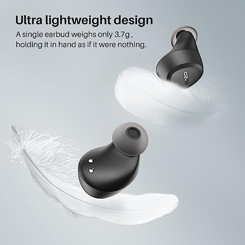TOZO A1 Mini Wireless Earbuds Bluetooth 5.3 in Ear Light-Weight Headphones Built-in Microphone, IPX5 Waterproof, Immersive Premium Sound Long Distance Connection Headset with Charging Case, Black by TOZO