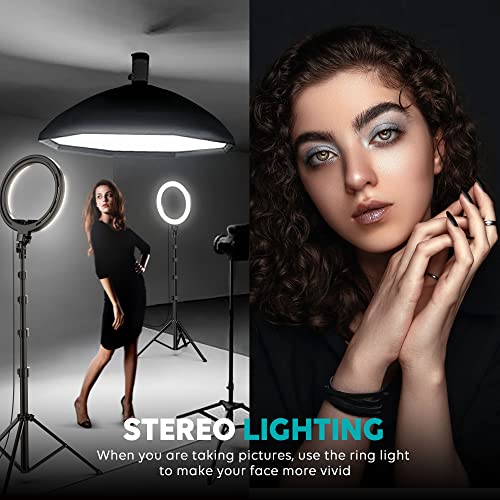 Weilisi 10" Selfie Ring Light with Tripod Stand, 72'' Tall & Phone Holder, 38 Color Modes, Stepless Dimmable/Speed LED Ring Light for iPhone & Android,YouTube, Makeup,TIK Tok from Weilisi