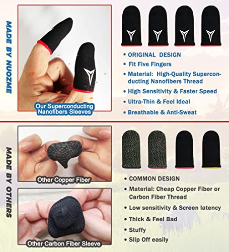 3 Colors 15 Pack E-Sports Light Model Gaming Finger Sleeves, 0.15mm Superconducting Nanofibers, Smooth Feel, Anti-Sweat, Extremely Thin, Fit All Touchscreen Devices by Nuozme