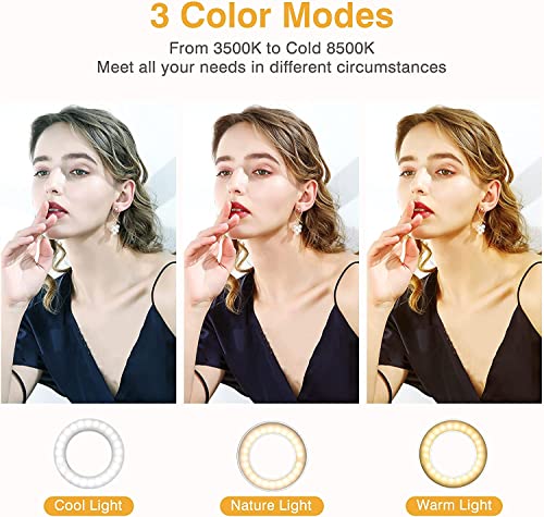 Clip on Ring Light, Kimwood Rechargeable 60 LED Selfie Ring Light for Phone, Laptop, Tablet (3 Models, 5 Level Brightness) from Kimwood