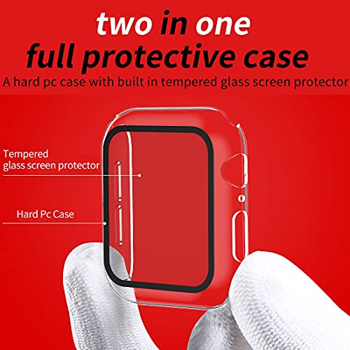 Smiling Case Compatible with Apple Watch Series 6/SE/Series 5/Series 4 40mm with Built in Tempered Glass Screen Protector,Overall Protective Hard PC Case Ultra-Thin Cover- Clear by Smiling