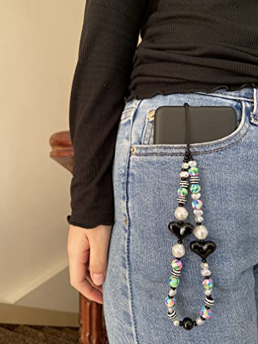 AOERUN Beaded Phone Charm Y2K Phone Strap Charm Handmade Cell Phone Lanyard Wrist Strap Kawaii Acrylic Beads Cell Phone Chain from AOERUN