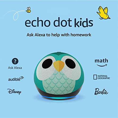 Echo Dot (5th Gen, 2022 release) Kids | Designed for kids, with parental controls | Owl from Amazon
