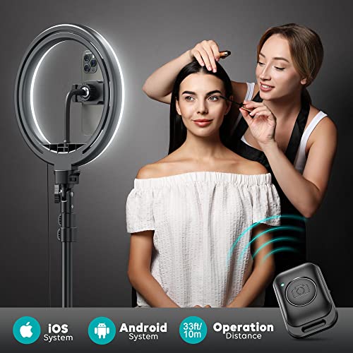 Weilisi 10" Selfie Ring Light with Tripod Stand, 72'' Tall & Phone Holder, 38 Color Modes, Stepless Dimmable/Speed LED Ring Light for iPhone & Android,YouTube, Makeup,TIK Tok from Weilisi