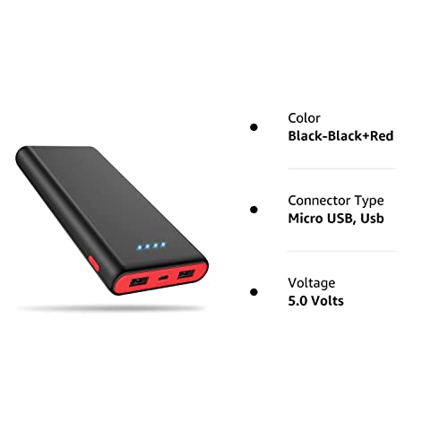 Portable Charger Power Bank 25800mAh, Ultra-High Capacity Fast Phone Charging with Newest Intelligent Controlling IC, 2 USB Port External Cell Phone Battery Pack Compatible with iPhone,Android etc by Dongguan Haoxun Electronic Technology Co.,Ltd