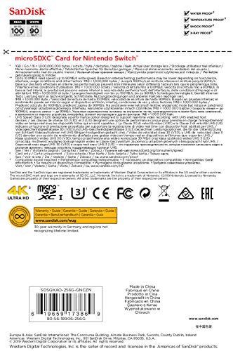 SanDisk 256GB microSDXC-Card, Licensed for Nintendo-Switch - SDSQXAO-256G-GNCZN from Western Digital Technologies, Inc.