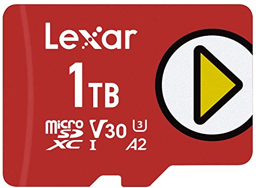 Lexar PLAY 1TB microSDXC UHS-I Micro SD Memory Card, C10, U3, V30, A2, Full-HD Video, Up To 150MB/s, Expanded Storage for Nintendo-Switch, Gaming Devices, Smartphones, Tablets (LMSPLAY001T-BNNNU) by Lexar International