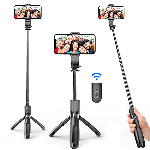 Portable Selfie Stick, Handheld Phone Tripod Stand with Detachable Wireless Remote, Selfie Stick Tripod for iPhone 14 13 12 11 pro Xs Max Xr X 8 7 Plus, Android Moto Samsung Google Smartphone, More by LDP