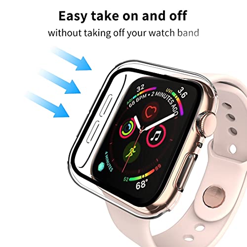Smiling Case Compatible with Apple Watch Series 6/SE/Series 5/Series 4 40mm with Built in Tempered Glass Screen Protector,Overall Protective Hard PC Case Ultra-Thin Cover- Clear by Smiling