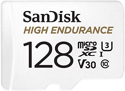 SanDisk 128GB High Endurance Video MicroSDXC Card with Adapter for Dash Cam and Home Monitoring systems - C10, U3, V30, 4K UHD, Micro SD Card - SDSQQNR-128G-GN6IA by SanDisk
