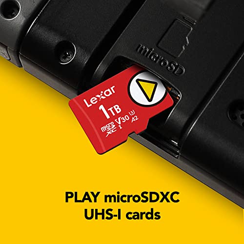 Lexar PLAY 1TB microSDXC UHS-I Micro SD Memory Card, C10, U3, V30, A2, Full-HD Video, Up To 150MB/s, Expanded Storage for Nintendo-Switch, Gaming Devices, Smartphones, Tablets (LMSPLAY001T-BNNNU) by Lexar International