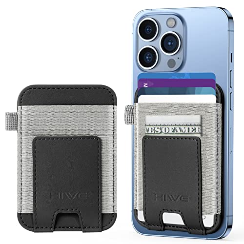 New-Upgrade Magnetic Card Wallet Holder for Apple Magsafe, Magnetic Magsafe Leather Wallet for iPhone 14/13/12 Magsafe, Mag-Safe Wallet for Back of iPhone 14 iPhone 13/12 Series, Fits 7 Cards, Black from HiWe