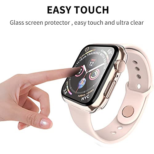Smiling Case Compatible with Apple Watch Series 6/SE/Series 5/Series 4 40mm with Built in Tempered Glass Screen Protector,Overall Protective Hard PC Case Ultra-Thin Cover- Clear by Smiling