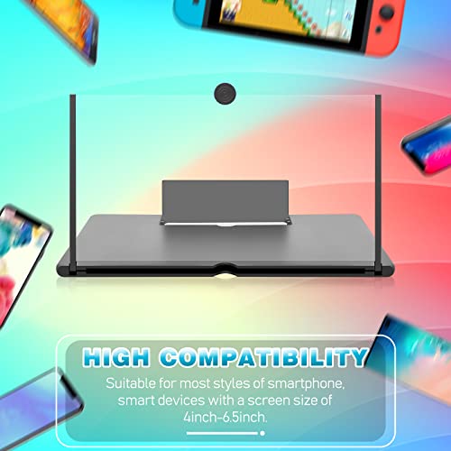 18" Screen Magnifier for Cell Phone, 3D HD Mobile Phone Screen Amplifier for Videos, Movies and Gaming, Foldable Phone Stand with Screen Enlarger, Magnifying Projector for All Smartphones by ZTNwoo