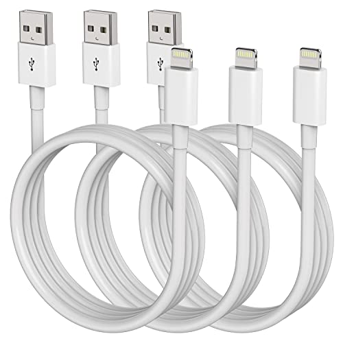 iPhone Charger 6 Feet Apple MFi Certified, Lightning Cable 6FT Fast Charging Cord Compatible with iPhone 14 13 12 11 Pro Max XR XS X 8 7 Plus 6S / iPad/Airpods (3 Pack) by FOXSEA