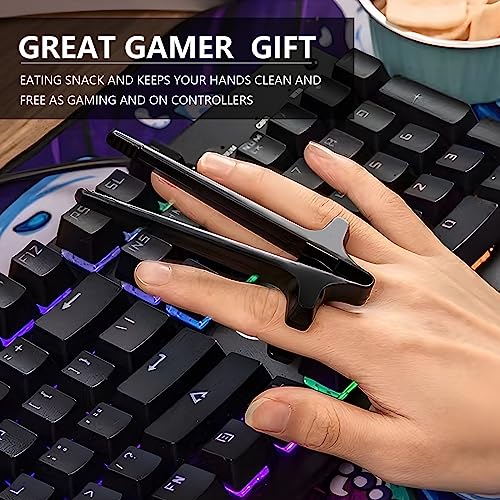 Heeloo 4pcs Finger Chopsticks for Gamers,Snack Clips,Gaming Finger Sleeves,Game Controllers,Game Accessories,Cell Phones Accessories,Gamer Gifts, Finger Tongsï¼Multicolorï¼4 pcsï¼ by 