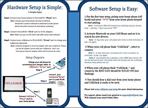 Cell2jack - Cellphone to Home Phone Adapter - Make and Receive Cell Phone Call on Your landline Phone Free from cell2jack