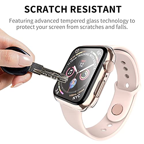 Smiling Case Compatible with Apple Watch Series 6/SE/Series 5/Series 4 40mm with Built in Tempered Glass Screen Protector,Overall Protective Hard PC Case Ultra-Thin Cover- Clear by Smiling