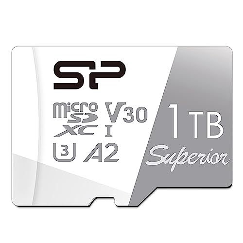 Silicon Power 1TB Superior Micro SDXC UHS-I (U3), V30 4K A2,High Speed MicroSD Card with Adapter, NOT for Gaming Handheld Devices by SP Silicon Power