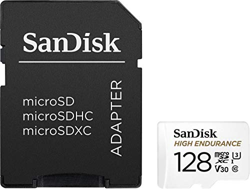SanDisk 128GB High Endurance Video MicroSDXC Card with Adapter for Dash Cam and Home Monitoring systems - C10, U3, V30, 4K UHD, Micro SD Card - SDSQQNR-128G-GN6IA by SanDisk