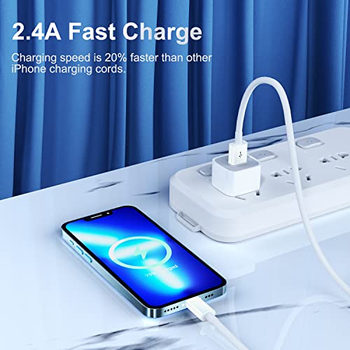iPhone Charger 6 Feet Apple MFi Certified, Lightning Cable 6FT Fast Charging Cord Compatible with iPhone 14 13 12 11 Pro Max XR XS X 8 7 Plus 6S / iPad/Airpods (3 Pack) by FOXSEA