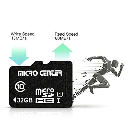 Micro Center 32GB Class 10 Micro SDHC Flash Memory Card with Adapter for Mobile Device Storage Phone, Tablet, Drone & Full HD Video Recording - 80MB/s UHS-I, C10, U1 (2 Pack) by Inland