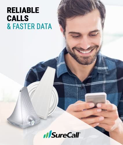 SureCall Flare 3.0 Cell Phone Signal Booster for Home & Office up to 3500 sq ft, Boosts 5G/4G LTE, Yagi Outdoor Antenna, Multi-User, Verizon AT&T Sprint T-Mobile, FCC Approved, USA Company from Sure Call