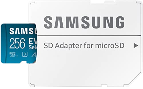 SAMSUNG EVO Select Micro SD-Memory-Card + Adapter, 256GB microSDXC 130MB/s Full HD & 4K UHD, UHS-I, U3, A2, V30, Expanded Storage for Android Smartphones, Tablets, Nintendo-Switch (MB-ME256KA/AM) from Samsung