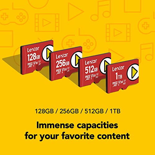 Lexar PLAY 1TB microSDXC UHS-I Micro SD Memory Card, C10, U3, V30, A2, Full-HD Video, Up To 150MB/s, Expanded Storage for Nintendo-Switch, Gaming Devices, Smartphones, Tablets (LMSPLAY001T-BNNNU) by Lexar International