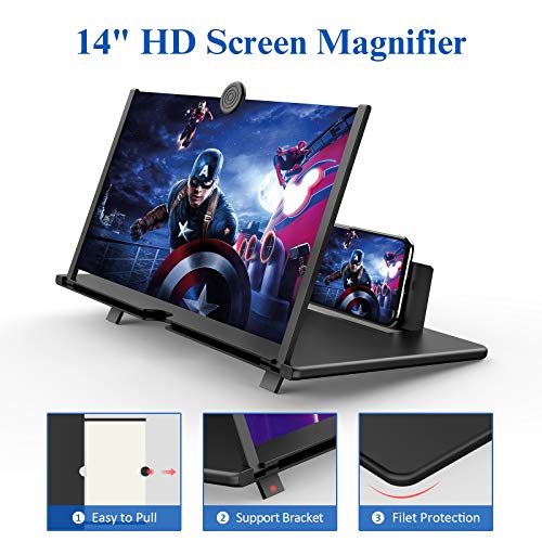 Fanlory 14" Screen Magnifier for Cell Phone 3D HD Magnifying Projector Screen Enlarger for Movies, Videos and Gaming â Foldable Phone Stand with Screen AmplifierâCompatible with All Smartphones from Fanlory