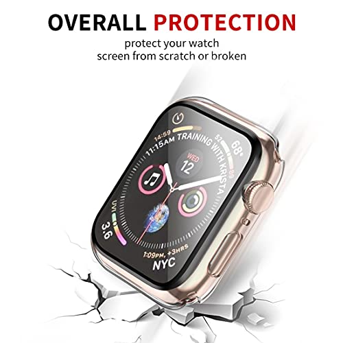 Smiling Case Compatible with Apple Watch Series 6/SE/Series 5/Series 4 40mm with Built in Tempered Glass Screen Protector,Overall Protective Hard PC Case Ultra-Thin Cover- Clear by Smiling