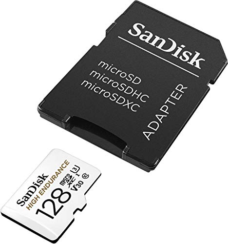 SanDisk 128GB High Endurance Video MicroSDXC Card with Adapter for Dash Cam and Home Monitoring systems - C10, U3, V30, 4K UHD, Micro SD Card - SDSQQNR-128G-GN6IA by SanDisk