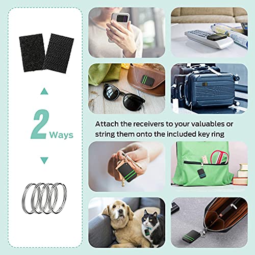Key Finder, Esky 80dB RF Item Locator with 100ft Working Range, Wireless Wallet Tracker with 1 Transmitter and 6 Receivers for Finding Key, Remote, Pet and Wallet, Batteries Included-Black from Esky