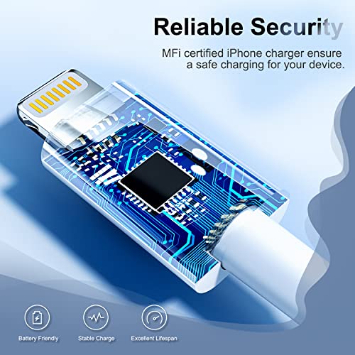 iPhone Charger 6 Feet Apple MFi Certified, Lightning Cable 6FT Fast Charging Cord Compatible with iPhone 14 13 12 11 Pro Max XR XS X 8 7 Plus 6S / iPad/Airpods (3 Pack) by FOXSEA