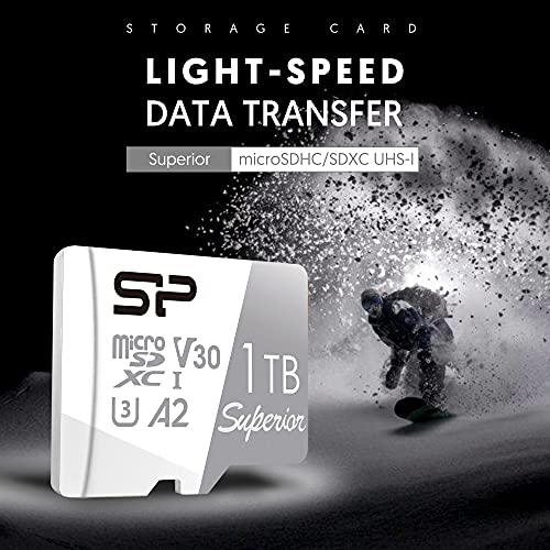 Silicon Power 1TB Superior Micro SDXC UHS-I (U3), V30 4K A2,High Speed MicroSD Card with Adapter, NOT for Gaming Handheld Devices by SP Silicon Power