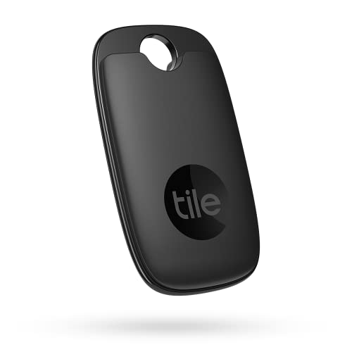 Tile Pro 1-pack. Powerful Bluetooth Tracker, Keys Finder and Item Locator for Keys, Bags, and More; Up to 400 ft Range. Water-resistant. Phone Finder. iOS and Android Compatible, Black. by Tile