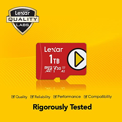 Lexar PLAY 1TB microSDXC UHS-I Micro SD Memory Card, C10, U3, V30, A2, Full-HD Video, Up To 150MB/s, Expanded Storage for Nintendo-Switch, Gaming Devices, Smartphones, Tablets (LMSPLAY001T-BNNNU) by Lexar International