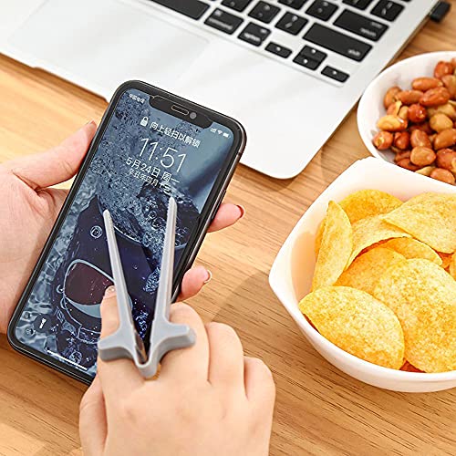 Heeloo 4pcs Finger Chopsticks for Gamers,Snack Clips,Gaming Finger Sleeves,Game Controllers,Game Accessories,Cell Phones Accessories,Gamer Gifts, Finger Tongsï¼Multicolorï¼4 pcsï¼ by 