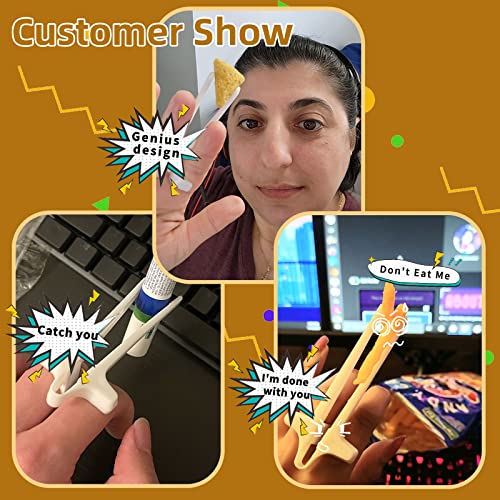 Heeloo 4pcs Finger Chopsticks for Gamers,Snack Clips,Gaming Finger Sleeves,Game Controllers,Game Accessories,Cell Phones Accessories,Gamer Gifts, Finger Tongsï¼Multicolorï¼4 pcsï¼ by 