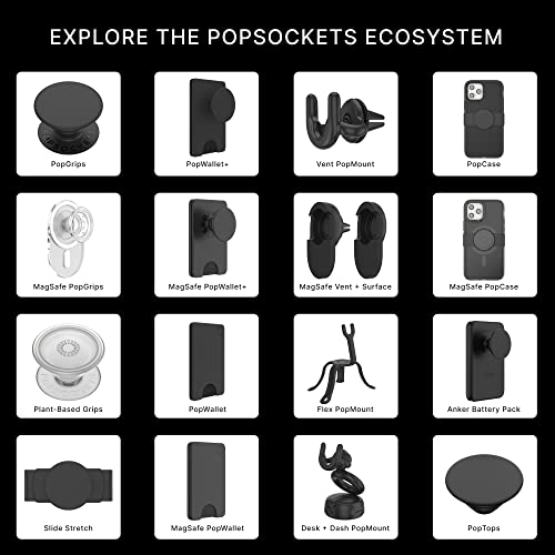 PopSockets Phone Grip Compatible with MagSafe, Phone Holder, Wireless Charging Compatible - Clear by PopSockets